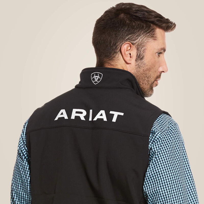 VEST ARIAT BLK SILVER LOGO
