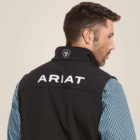 VEST ARIAT BLK SILVER LOGO