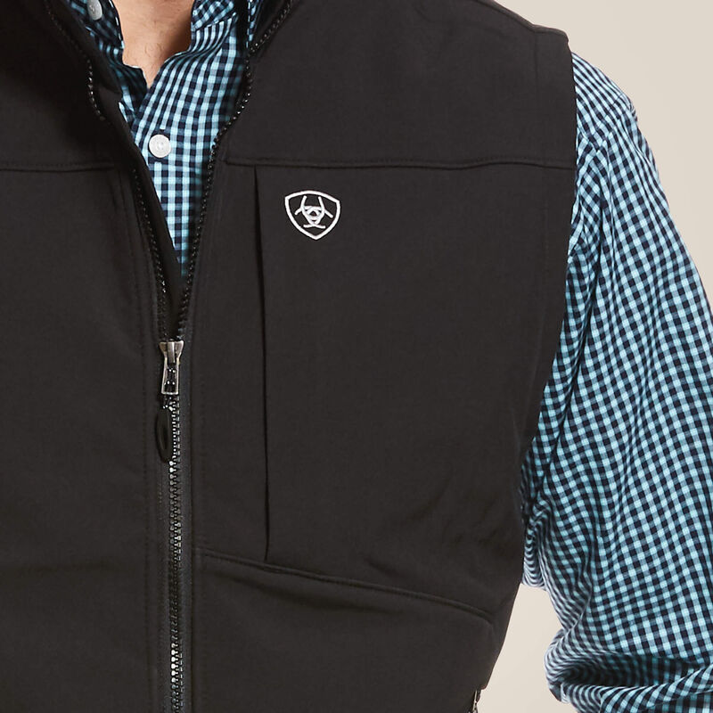 VEST ARIAT BLK SILVER LOGO