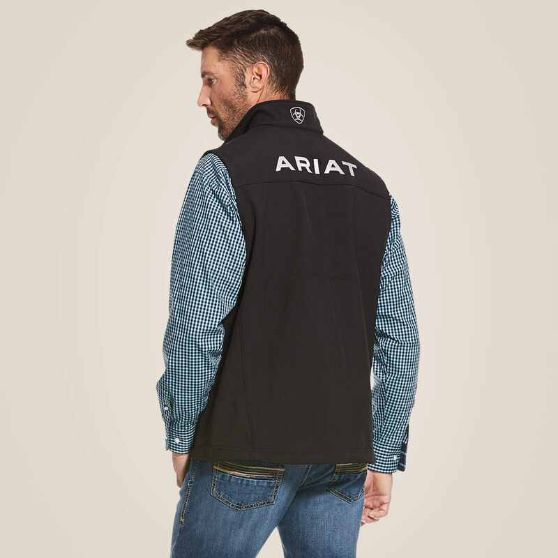 VEST ARIAT BLK SILVER LOGO