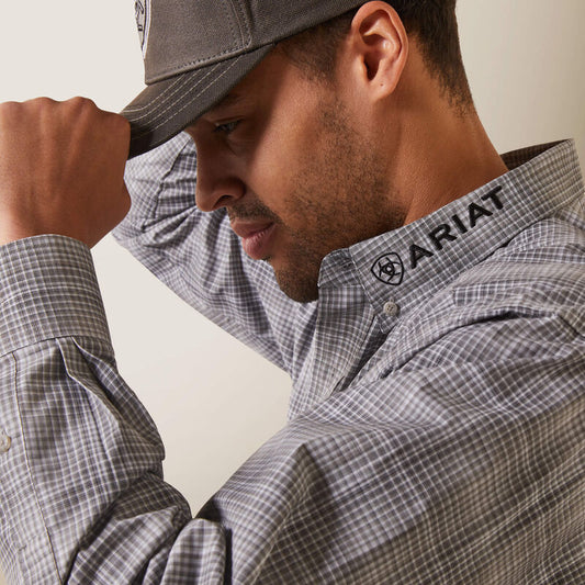 ARIAT MENS PRO TEAM HOUSTON LONG SLEEVE GREY