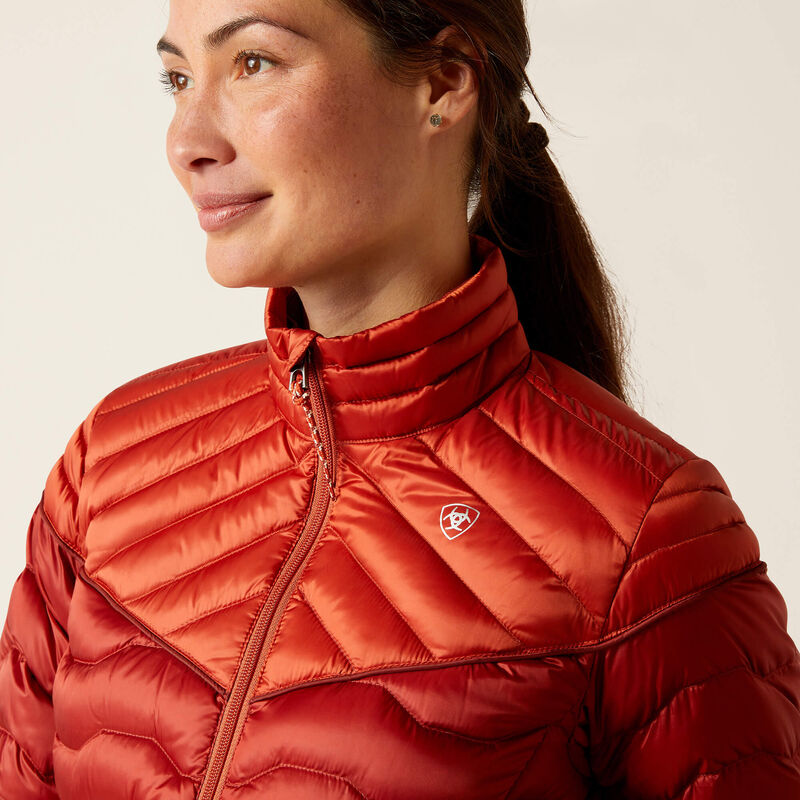 ARIAT WOMENS DOWN JACKET RED/BURNT BARK