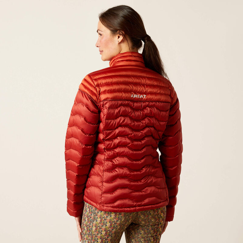 ARIAT WOMENS DOWN JACKET RED/BURNT BARK