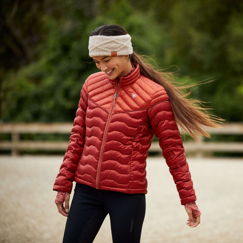 ARIAT WOMENS DOWN JACKET RED/BURNT BARK