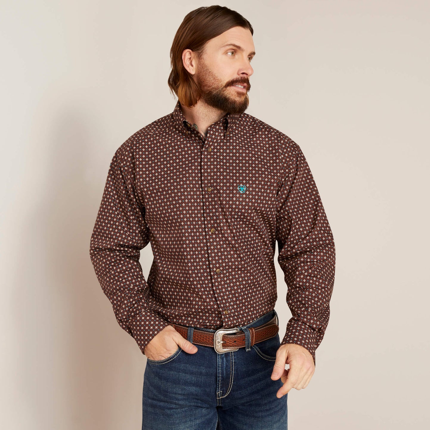 ARIAT SHIRT BUTTR CHOCOLATE PRINT