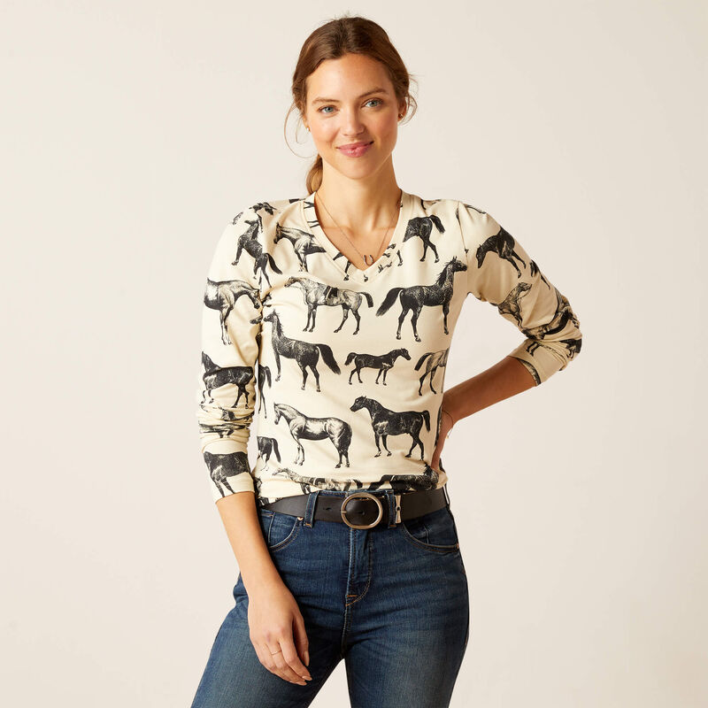 ARIAT WOMENS LS T SHIRT EQUINE