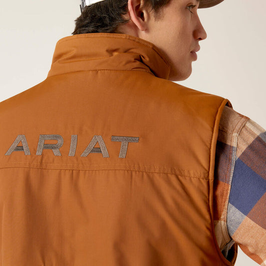 ARIAT MENS LOGO INS VEST CHSTNUT