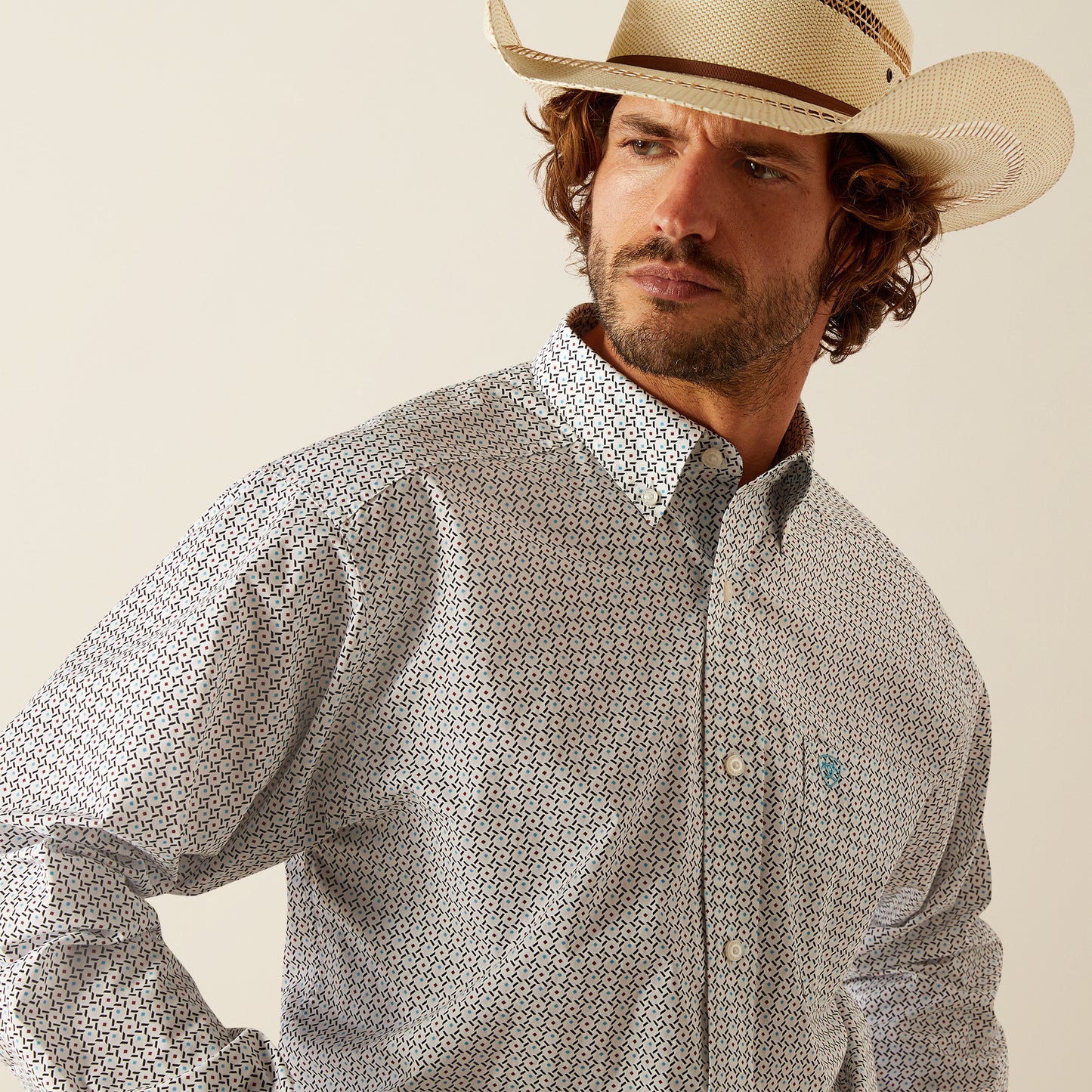 ARIAT MNS LS SHRT PRNT