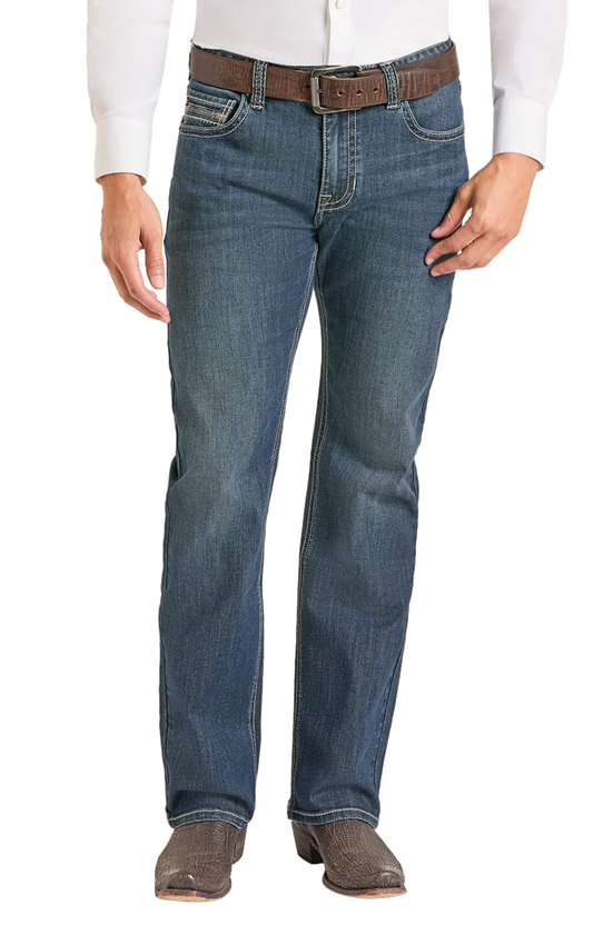 ROCK & ROLL MENS DOUBLE BARREL STRAIGHT BOOT CUT JEANS