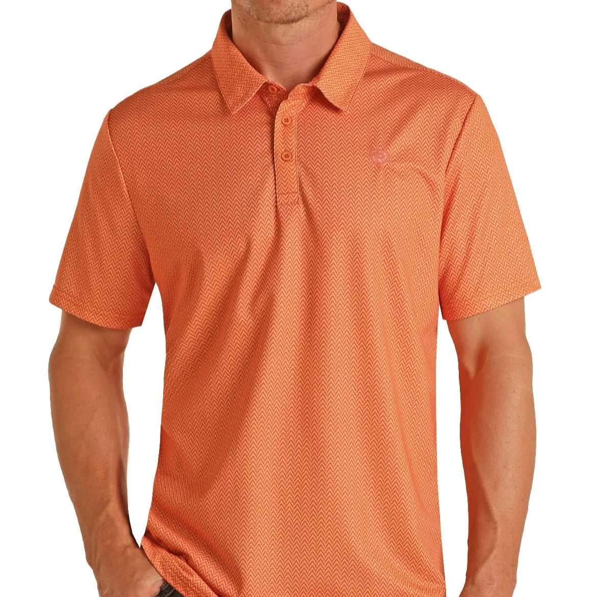 ROCK & ROLL ORANGE PRINT POLO