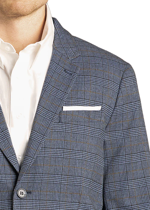 ROCK & ROLL PLAID MENS SPORTCOAT BLUE