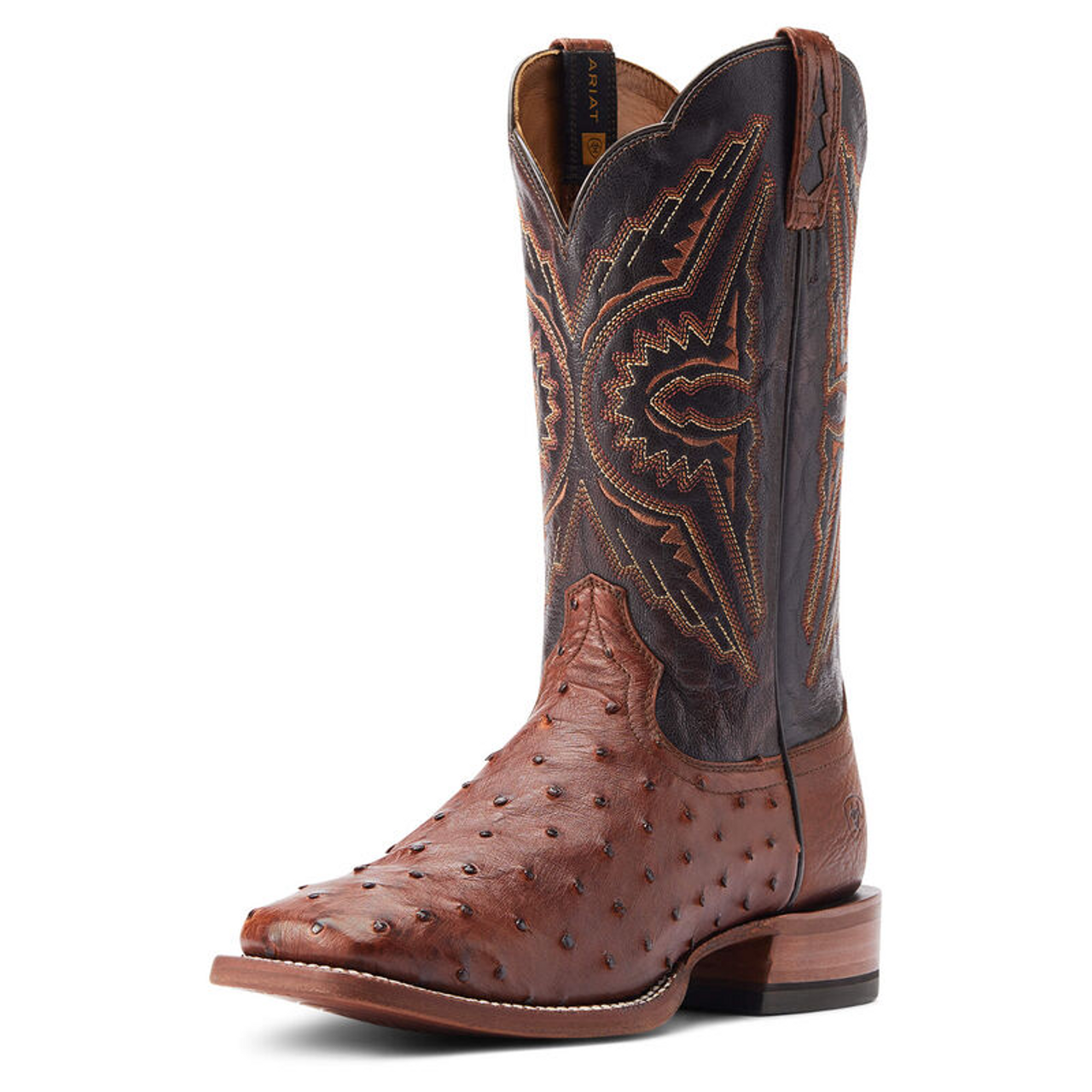 ARIAT MENS FULL QUILL CINNAMON DARK BROWN BOOT
