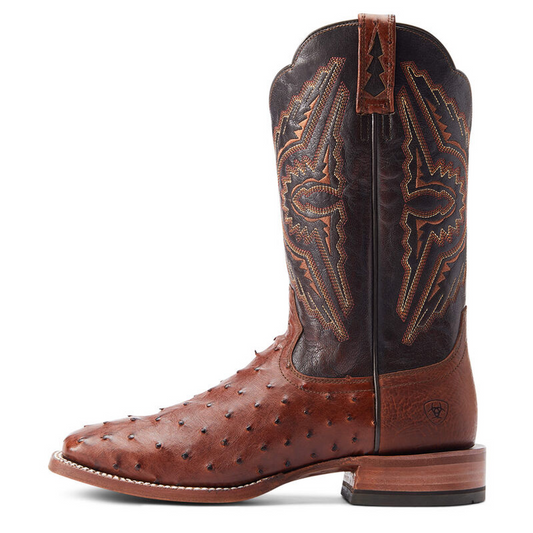 ARIAT MENS FULL QUILL CINNAMON DARK BROWN BOOT