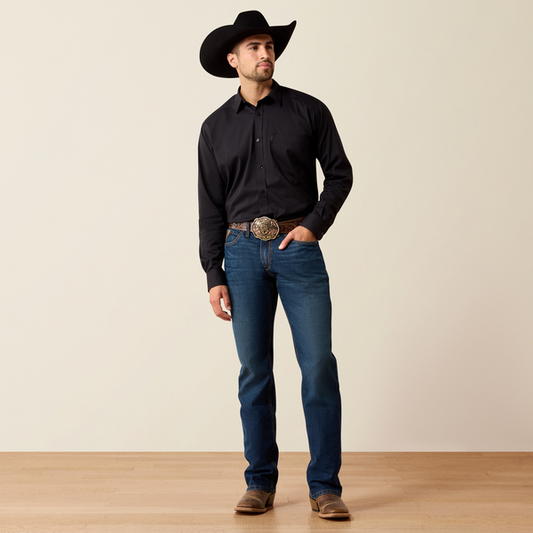 ARIAT MNS LS EVRTHNG SHRT BLK