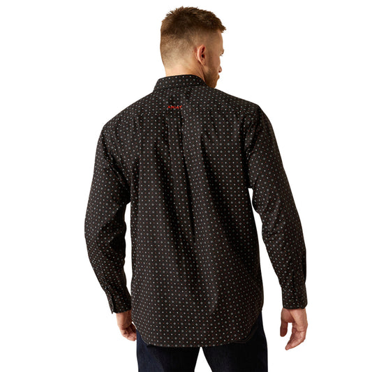 ARIAT MENS LS SHIRT PRINT BLK
