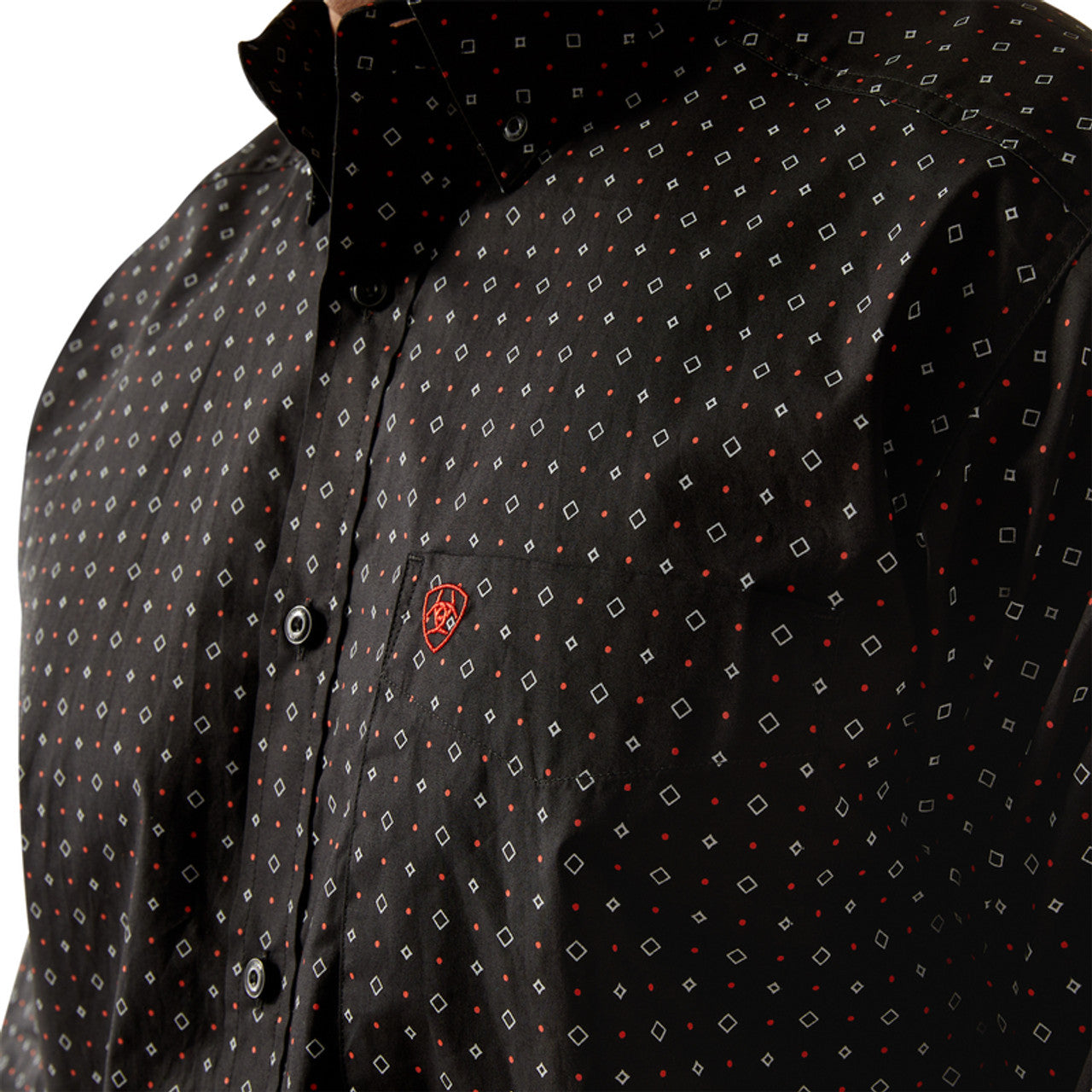 ARIAT MENS LS SHIRT PRINT BLK