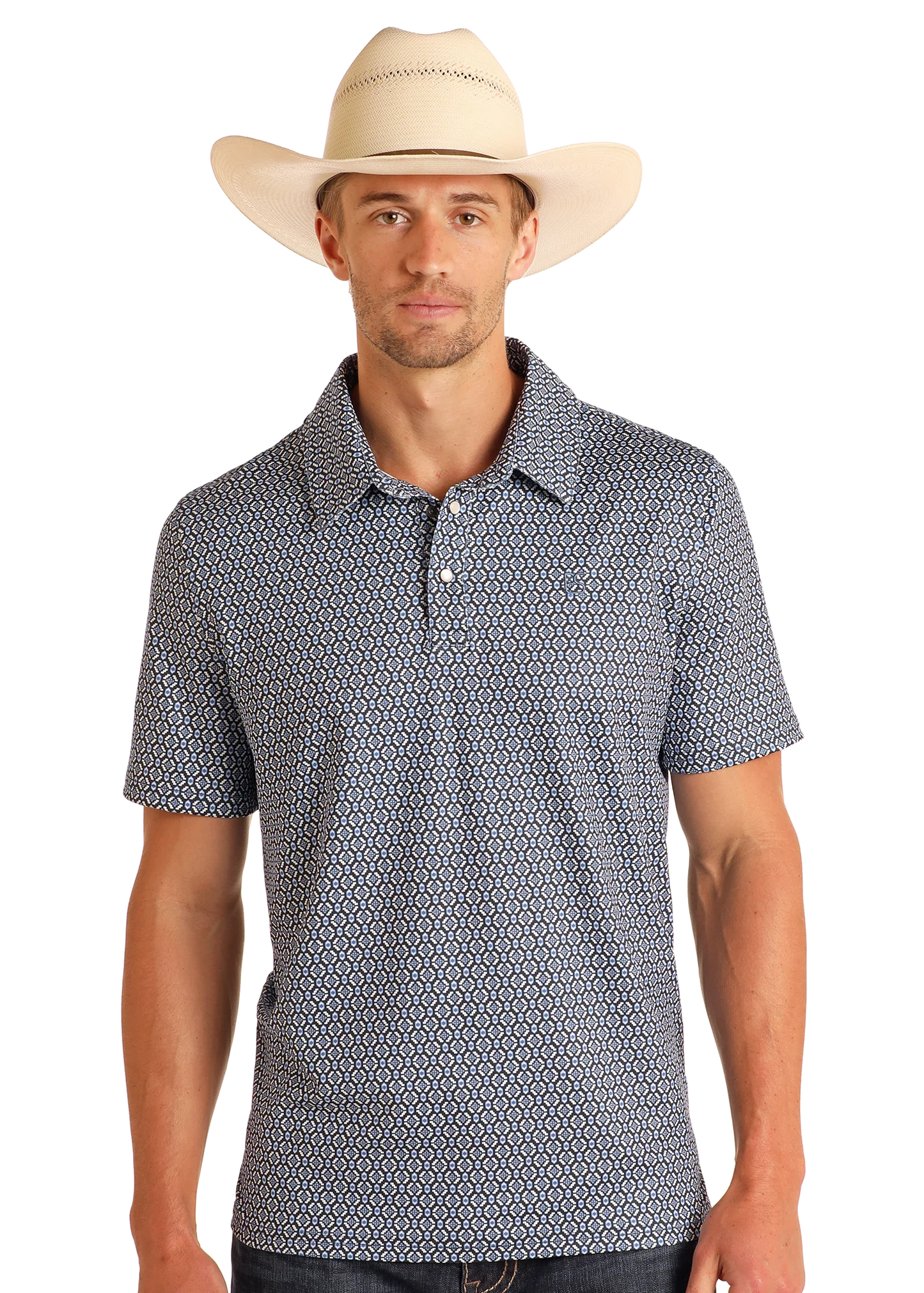 PANHANDLE MENS POLO PRINT NAVY