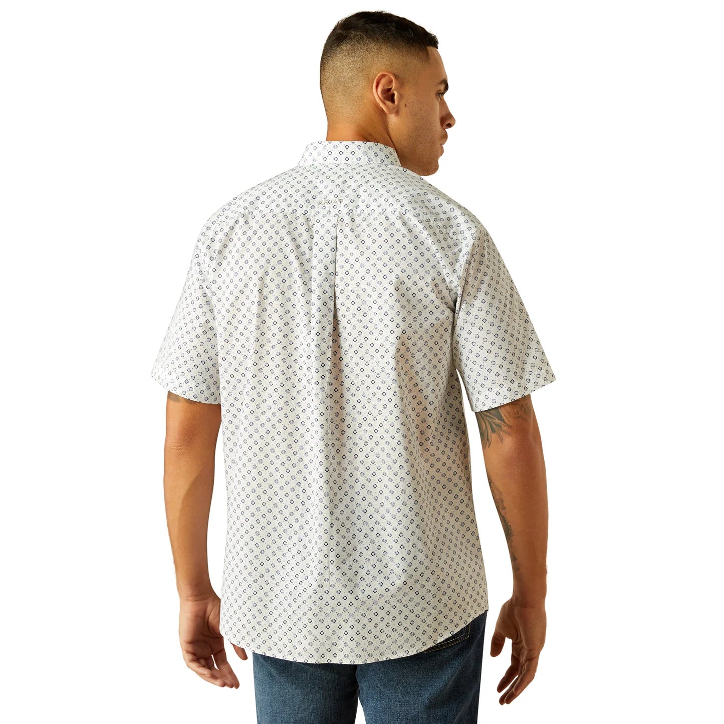 ARIAT MENS SS SHIRT WHITE PRINT