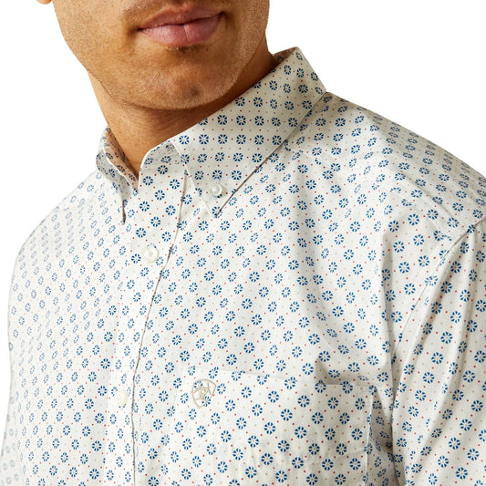 ARIAT MENS SS SHIRT WHITE PRINT