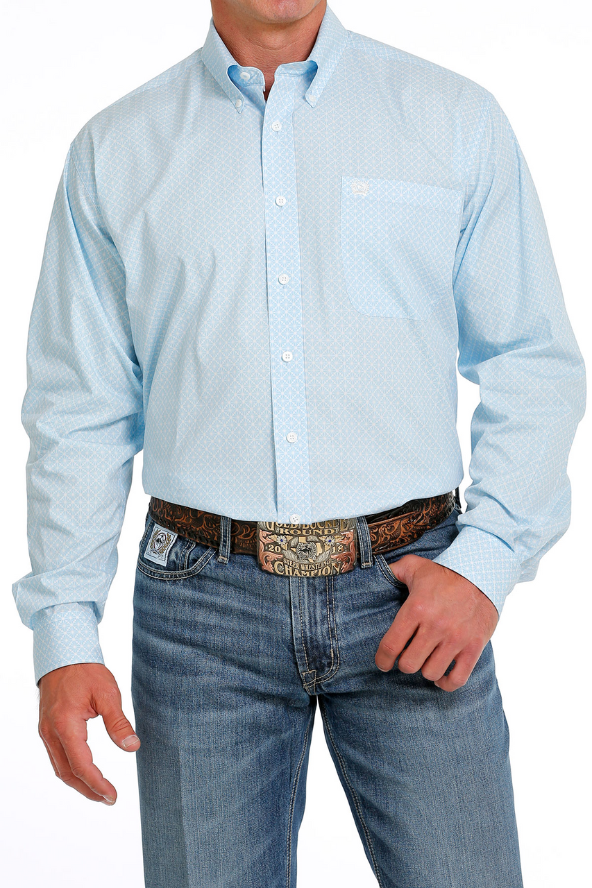 CINCH MNS LS SHRT LT BLUE