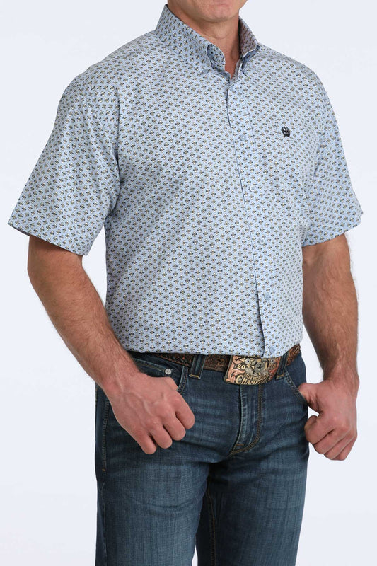 CINCH MENS BLUE SS SHIRT