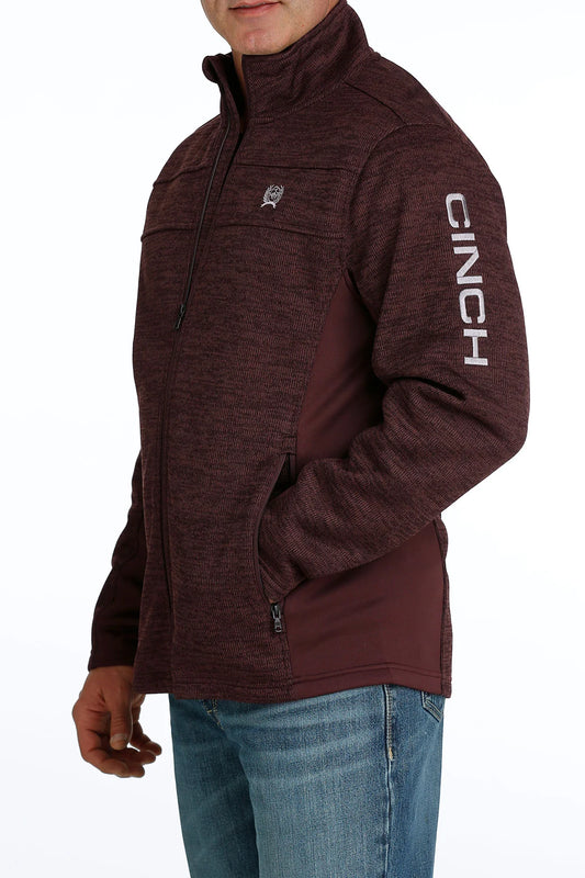 CINCH MNS SWEATER JACKET BURGUNDY