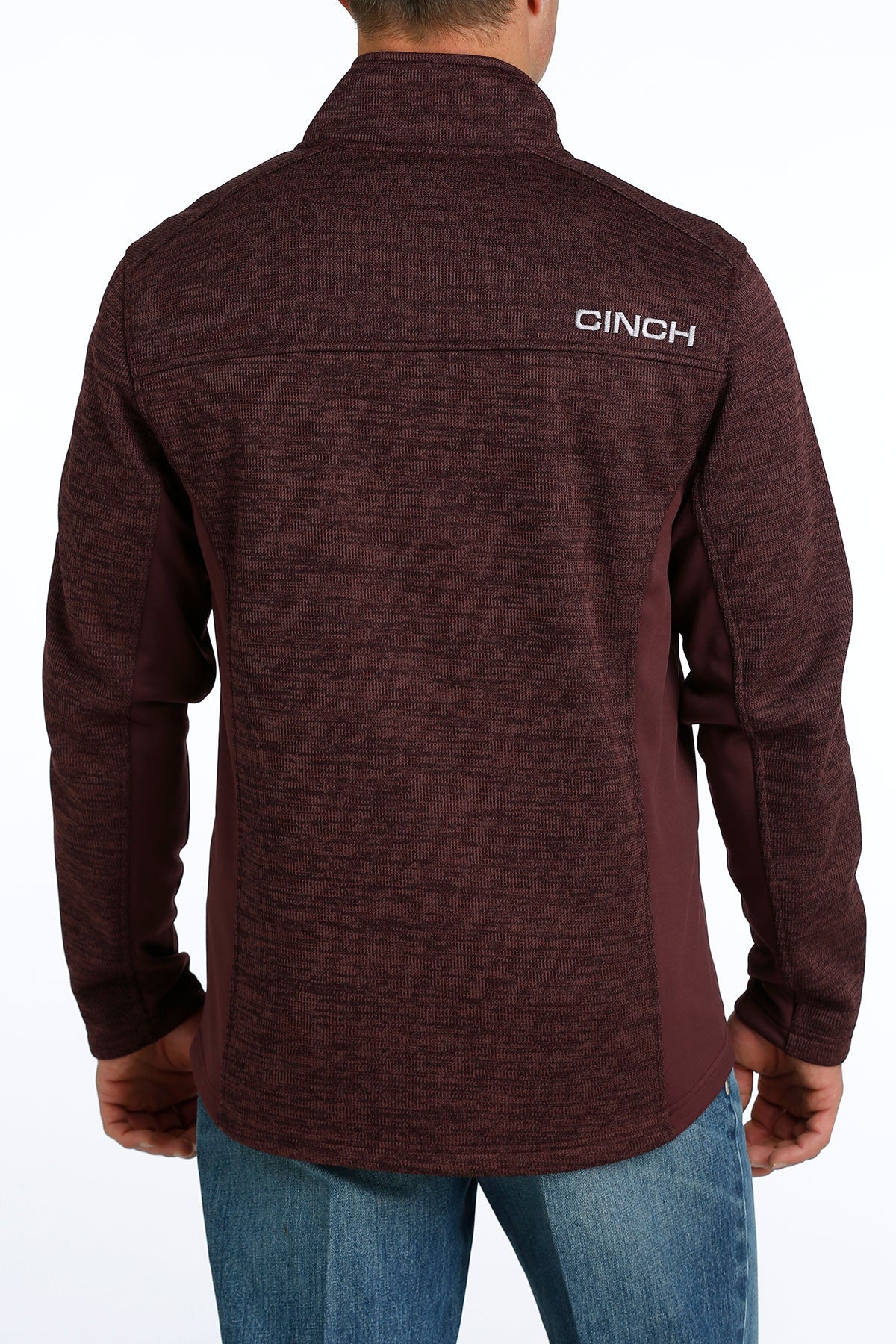 CINCH MNS SWEATER JACKET BURGUNDY
