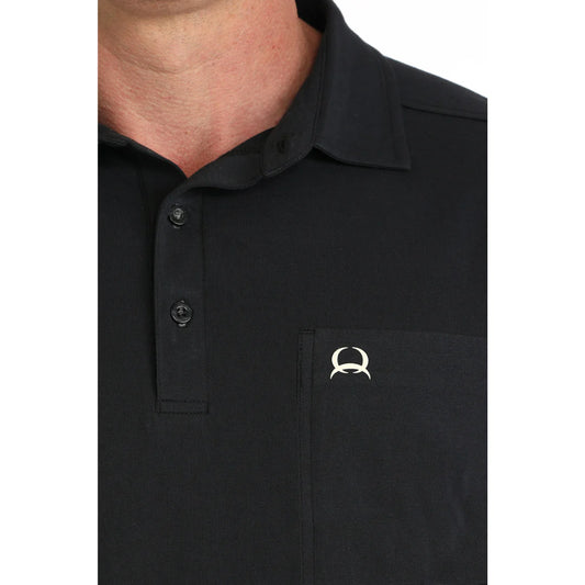CINCH MENS BLACK ARENAFLEX POLO
