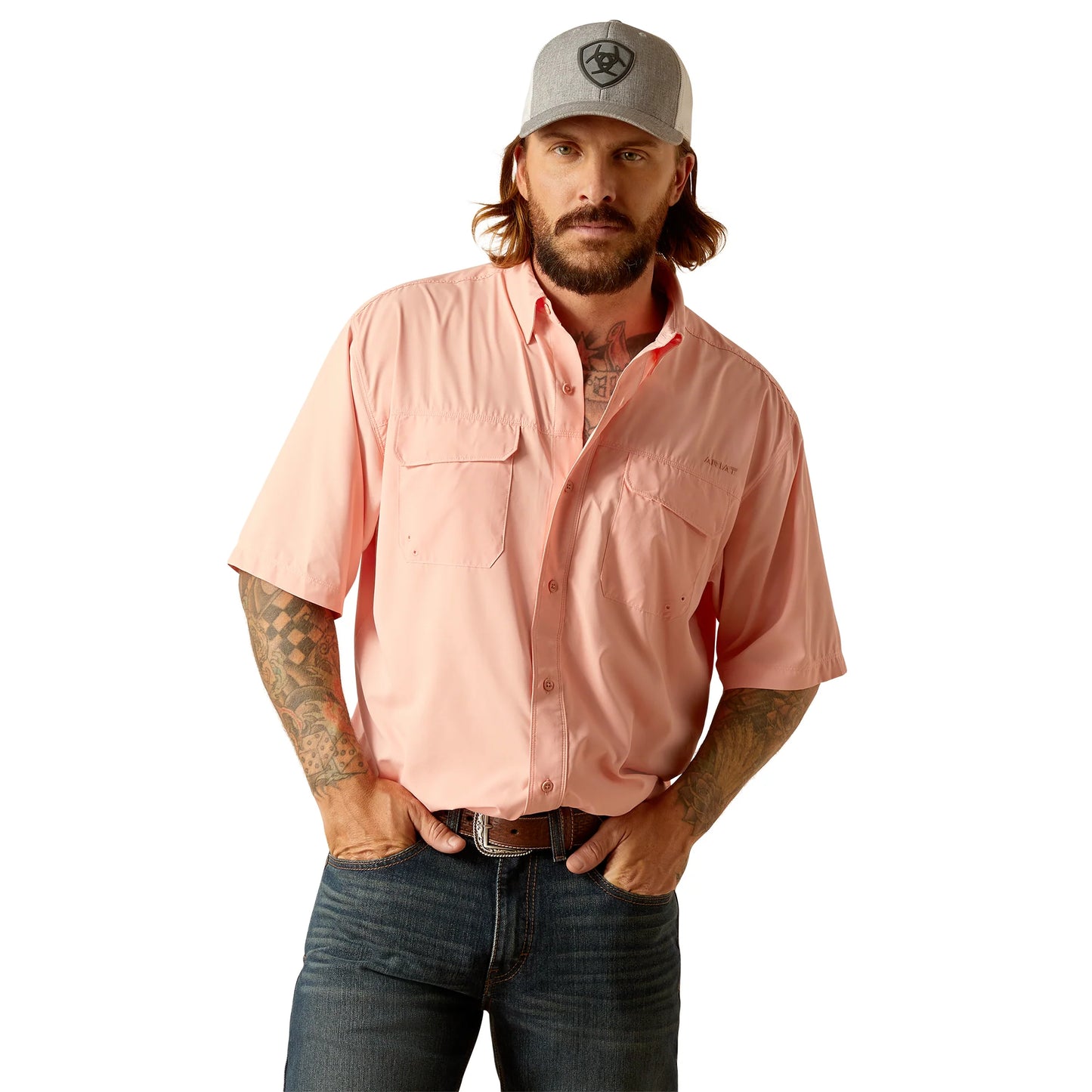 ARIAT MNS VENTEK SS SHRT BLUSH