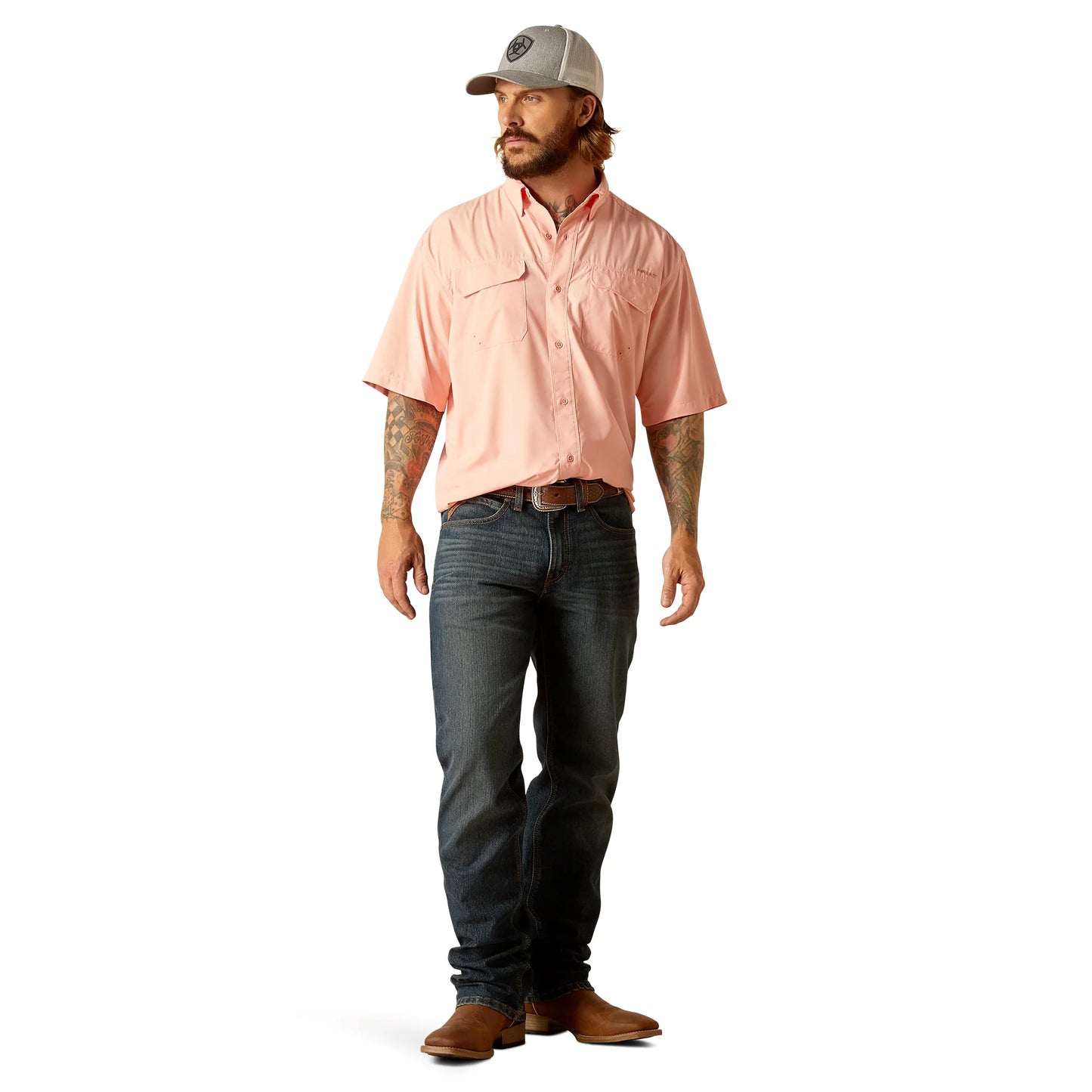 ARIAT MNS VENTEK SS SHRT BLUSH