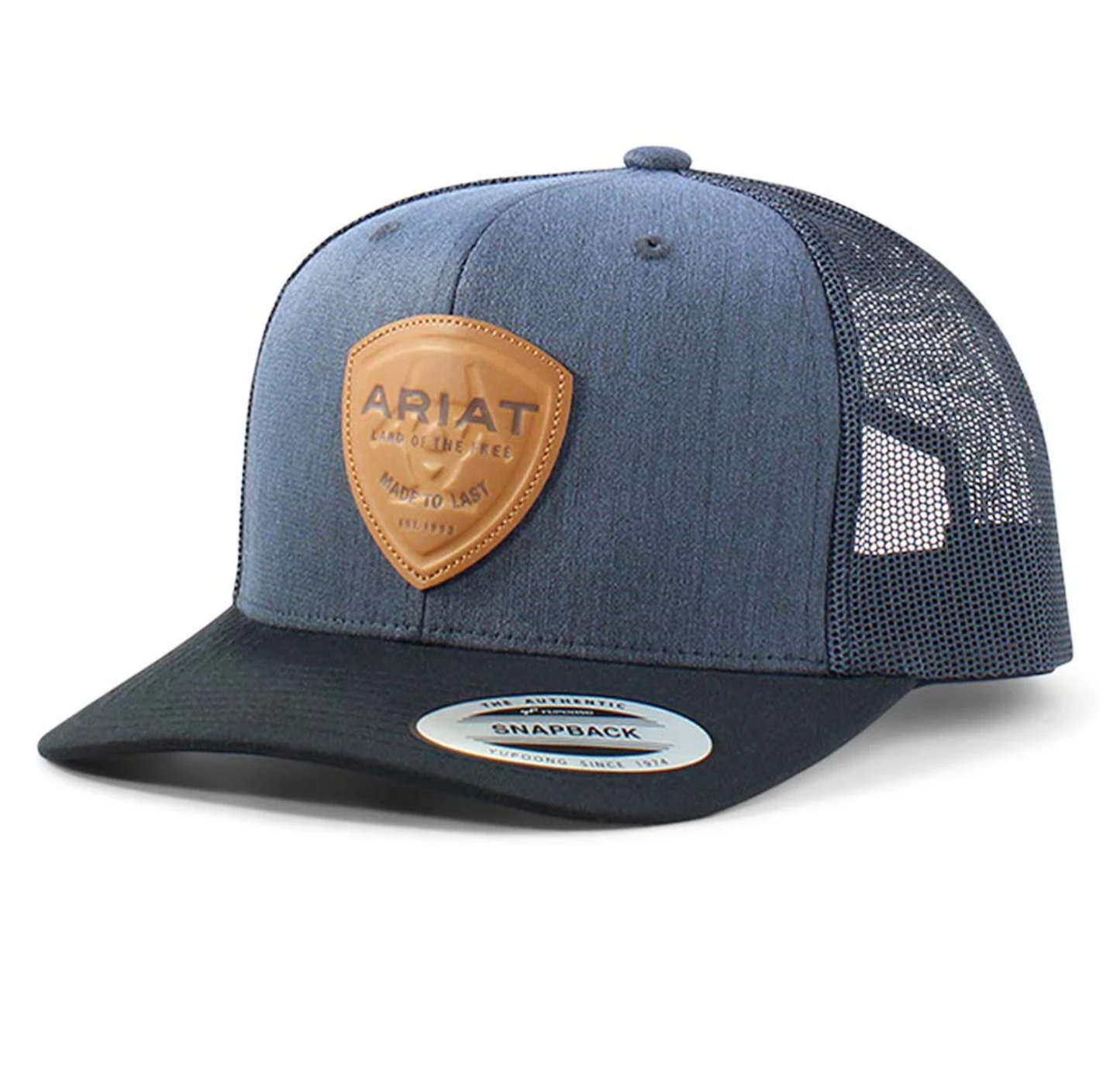 ARIAT LEATHER LOGO NAVY CAP