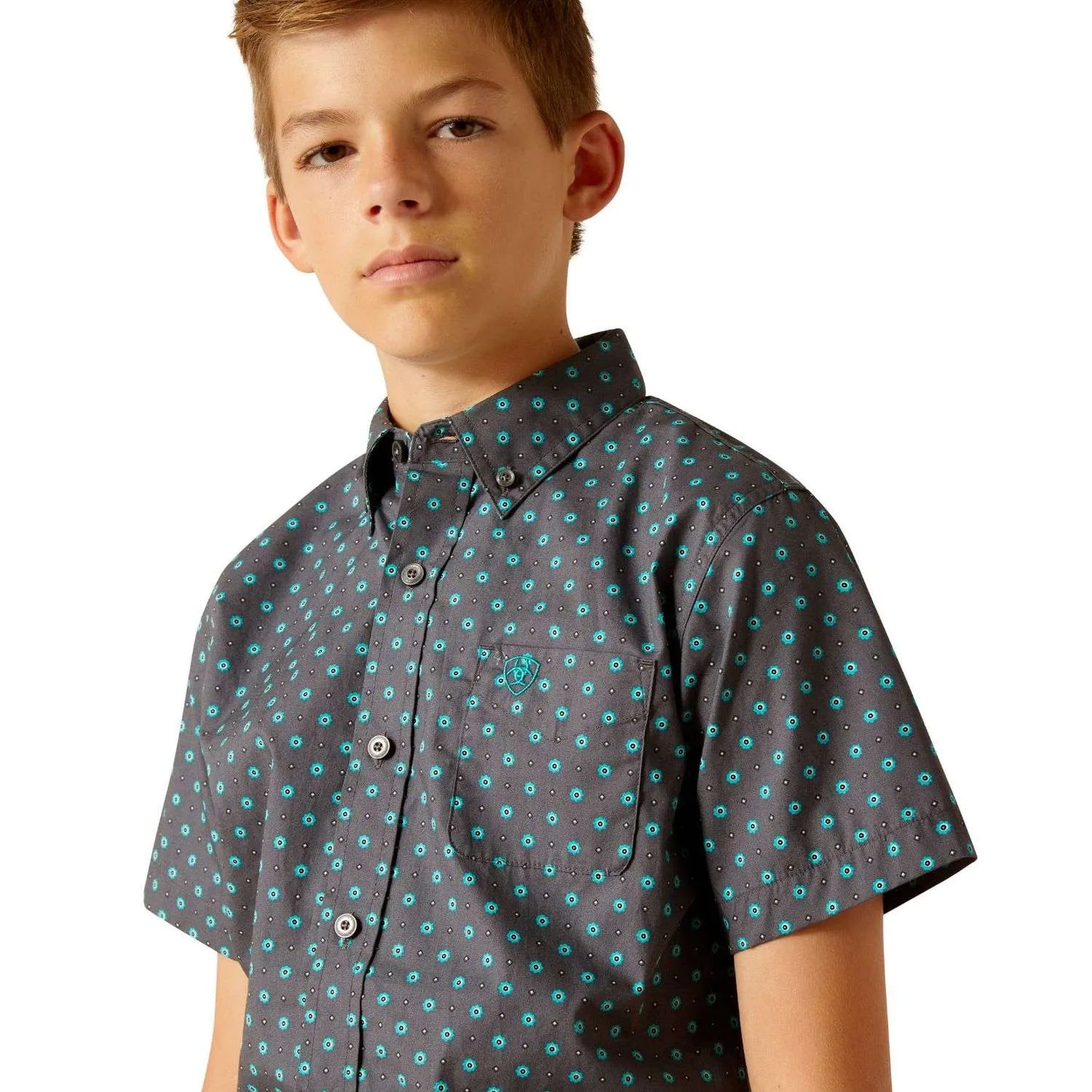 ARIAT BYS SS SHIRT GRAY PRINT