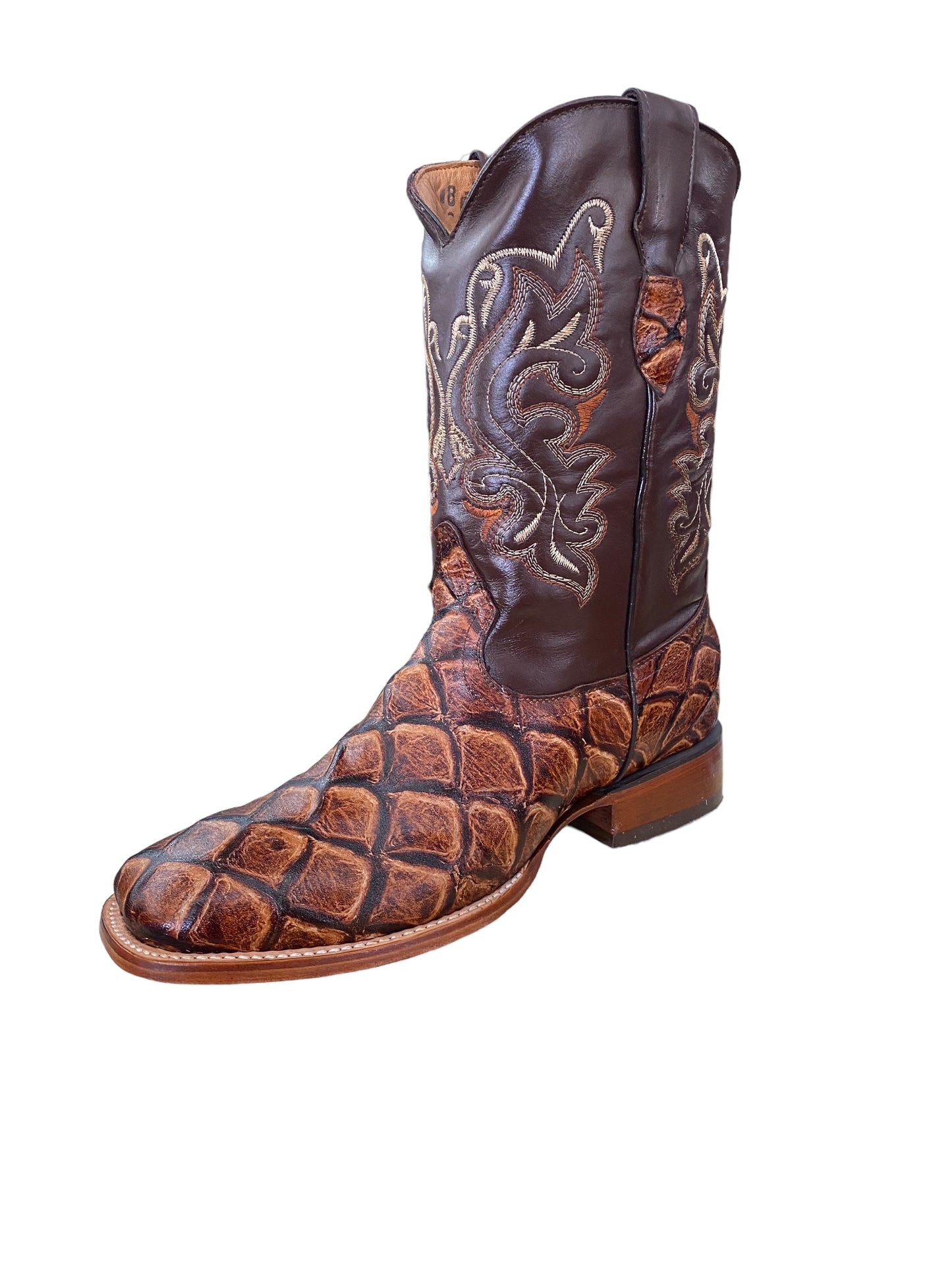 COWBOY CORRAL BOOT FISH COGNAC PRINT