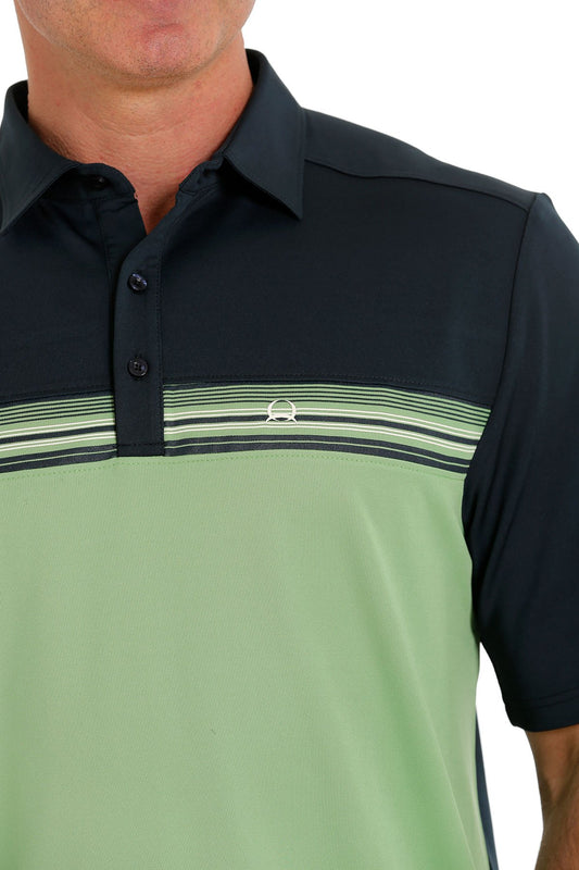 CINCH MENS ARENAFLEX GREEN POLO
