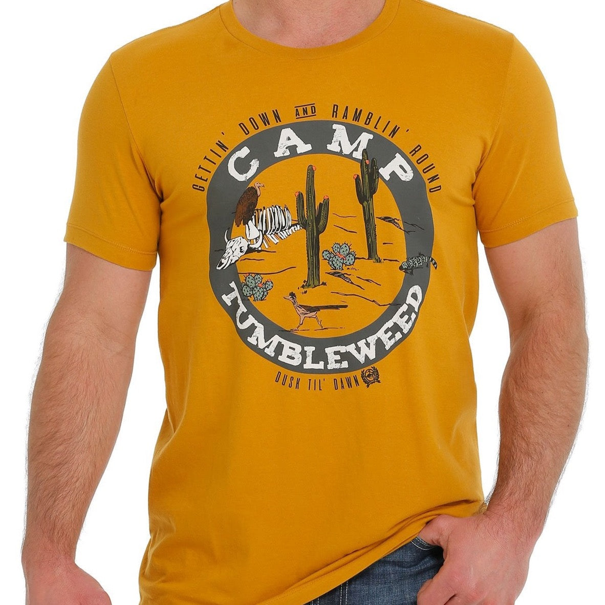 CINCH MENS GOLD CAMP TEE SHIRT