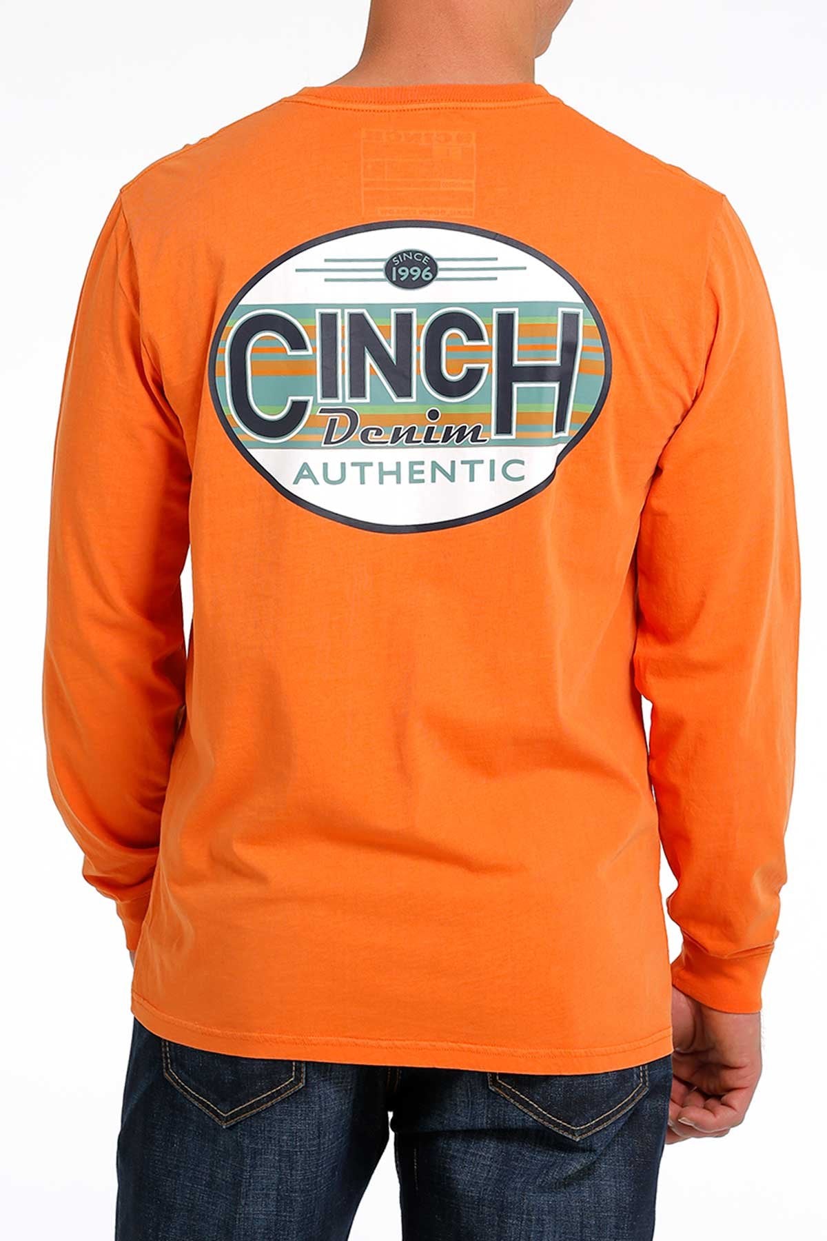 CINCH MENS LS TEE ORANGE