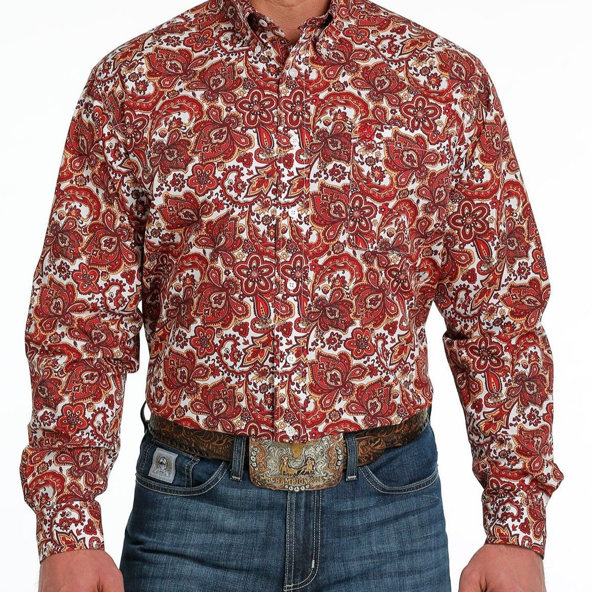 CINCH LS SHIRT PAISLEY WHITE