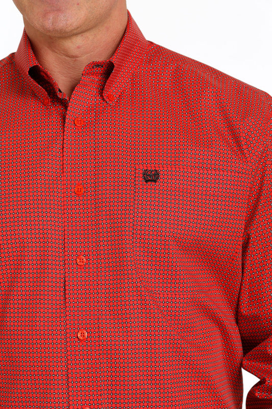 CINCH MENS LONGSLEEVE PRINT RED