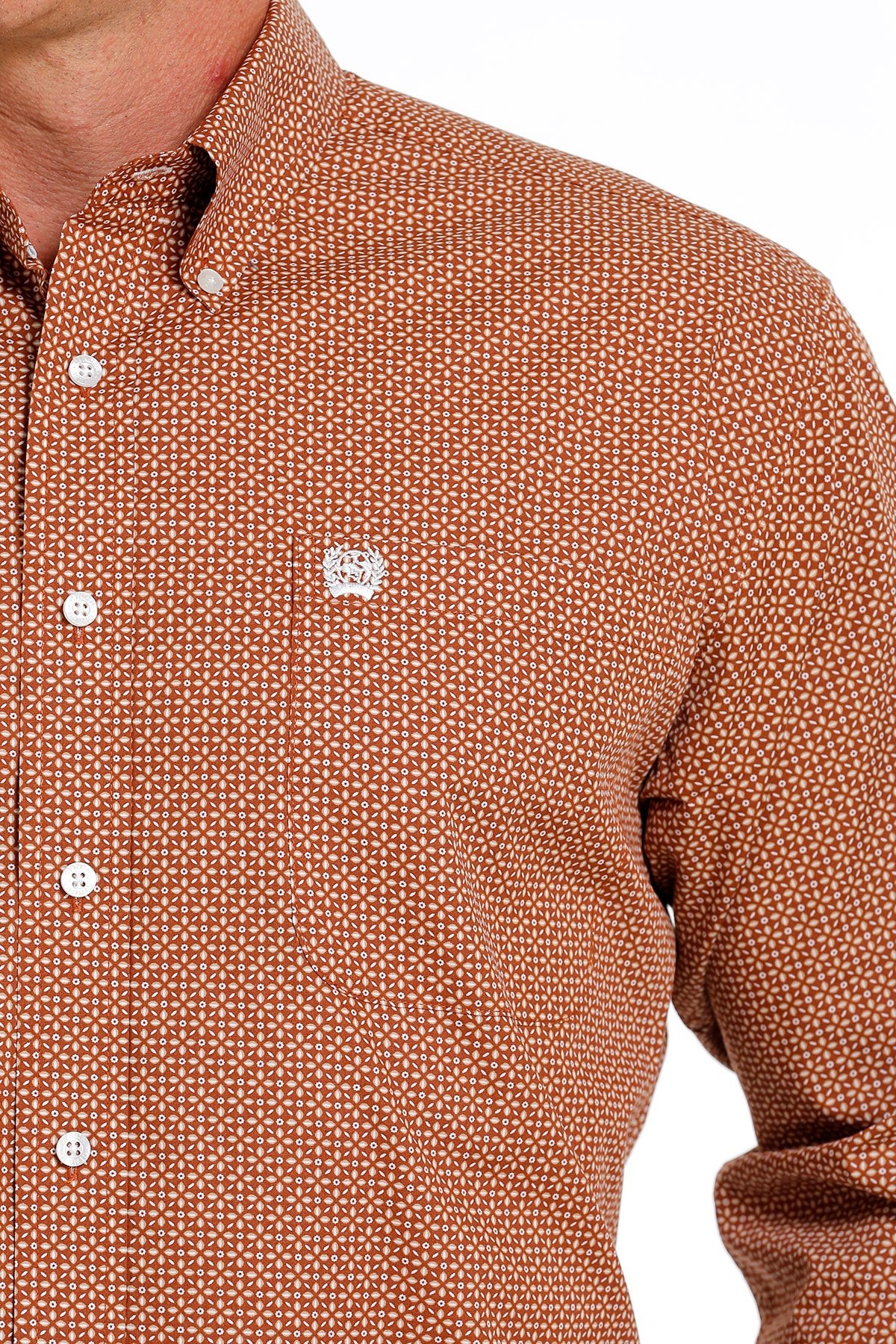 CINCH MENS BROWN PRINT SHIRT