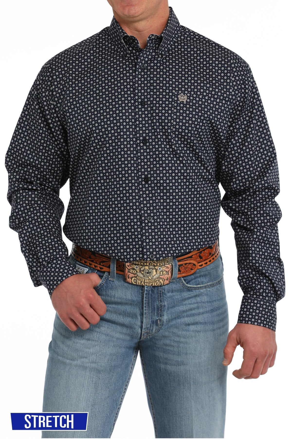 CINCH MENS LS SHERT PRENT