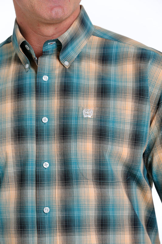 CINCH MENS PLAID SHORTSLEEVE SHIRT