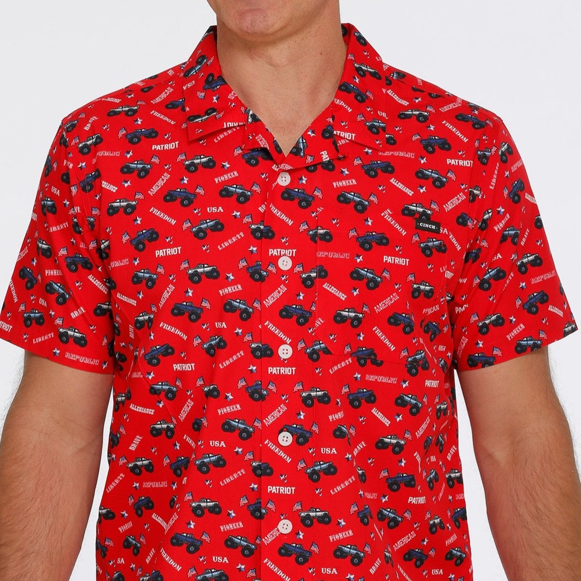 CINCH MNS CAMP SHRT RED