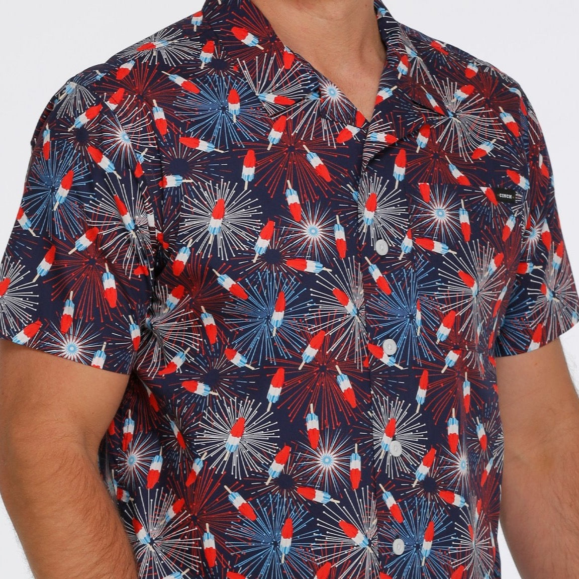 CINCH MNS CAMP SHRT NAVY