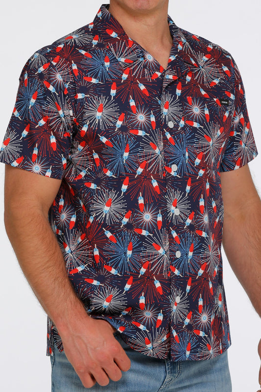 CINCH MNS CAMP SHRT NAVY