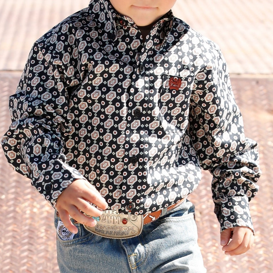 CINCH BOYS SHIRT LS BLACK