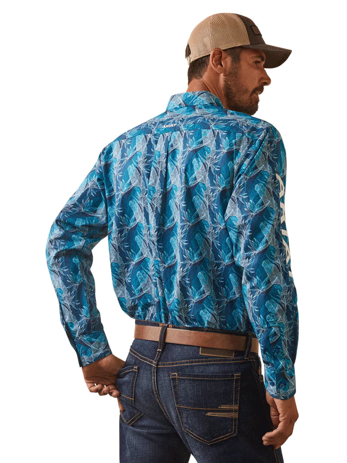 ARIAT MENS TEAM HUGH FITTED LONGSLEEVE SHIRT