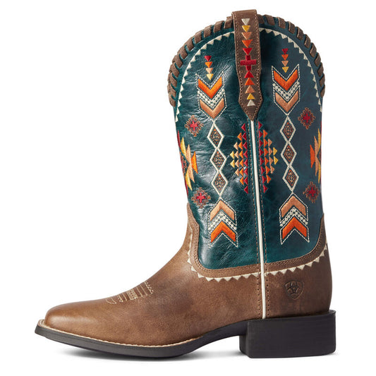 BOOT ARIAT ROUNDUP SKYLAR TAN/TEAL