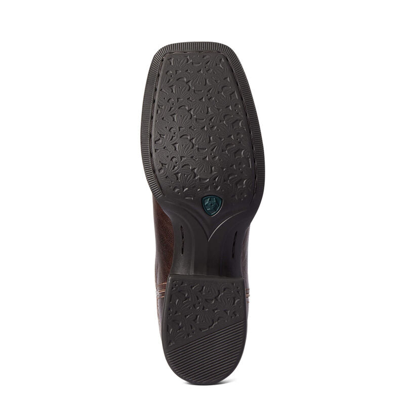 BOOT ARIAT ROUNDUP WIDE SQUARE BRN