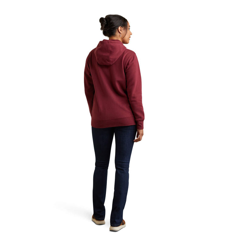 ARIAT WMS LOGO HOOD ZINFANDEL