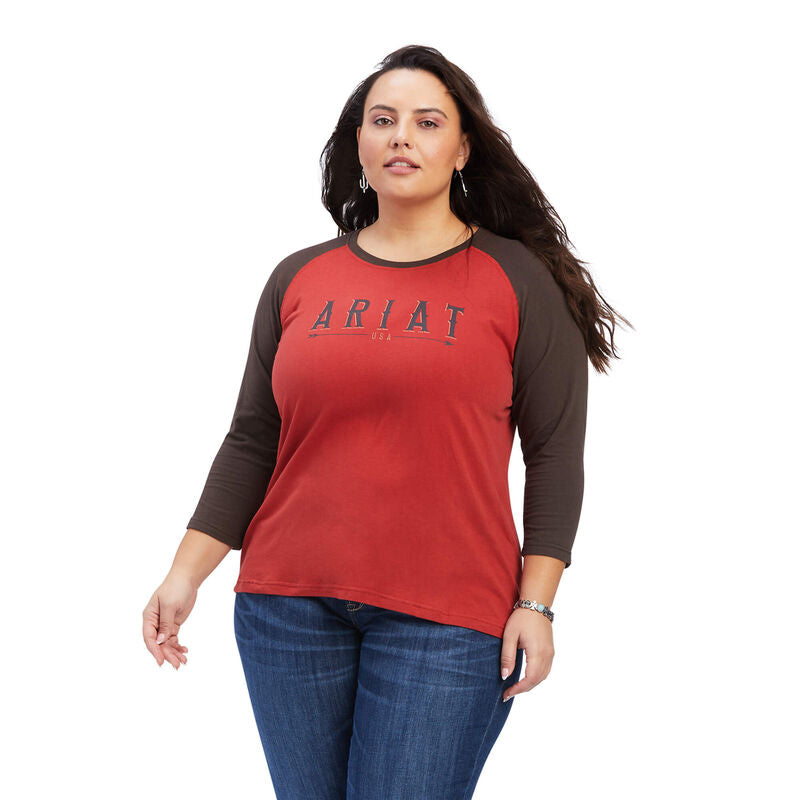 ARIAT WMS REAL ARROW 3/4 SLV SHRT